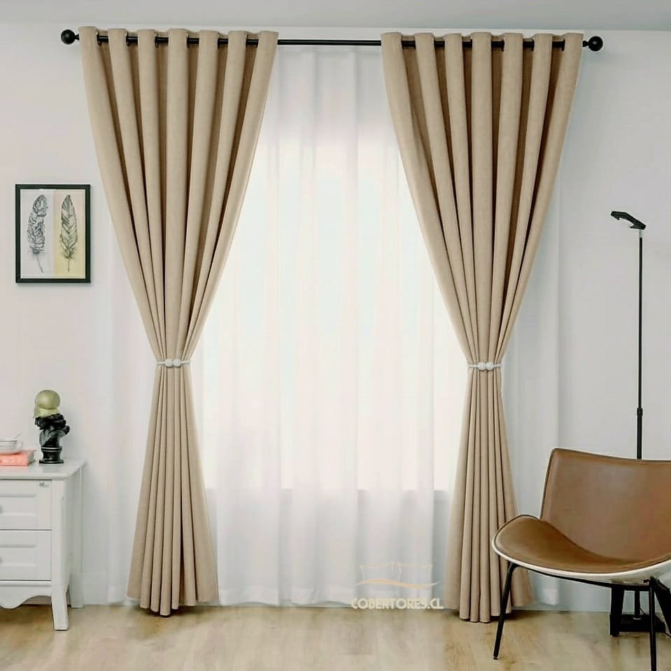 Cortinas black out color beige claro