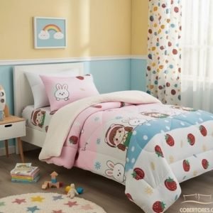Cubrecama infantil de niña plaza y media plush chiporro