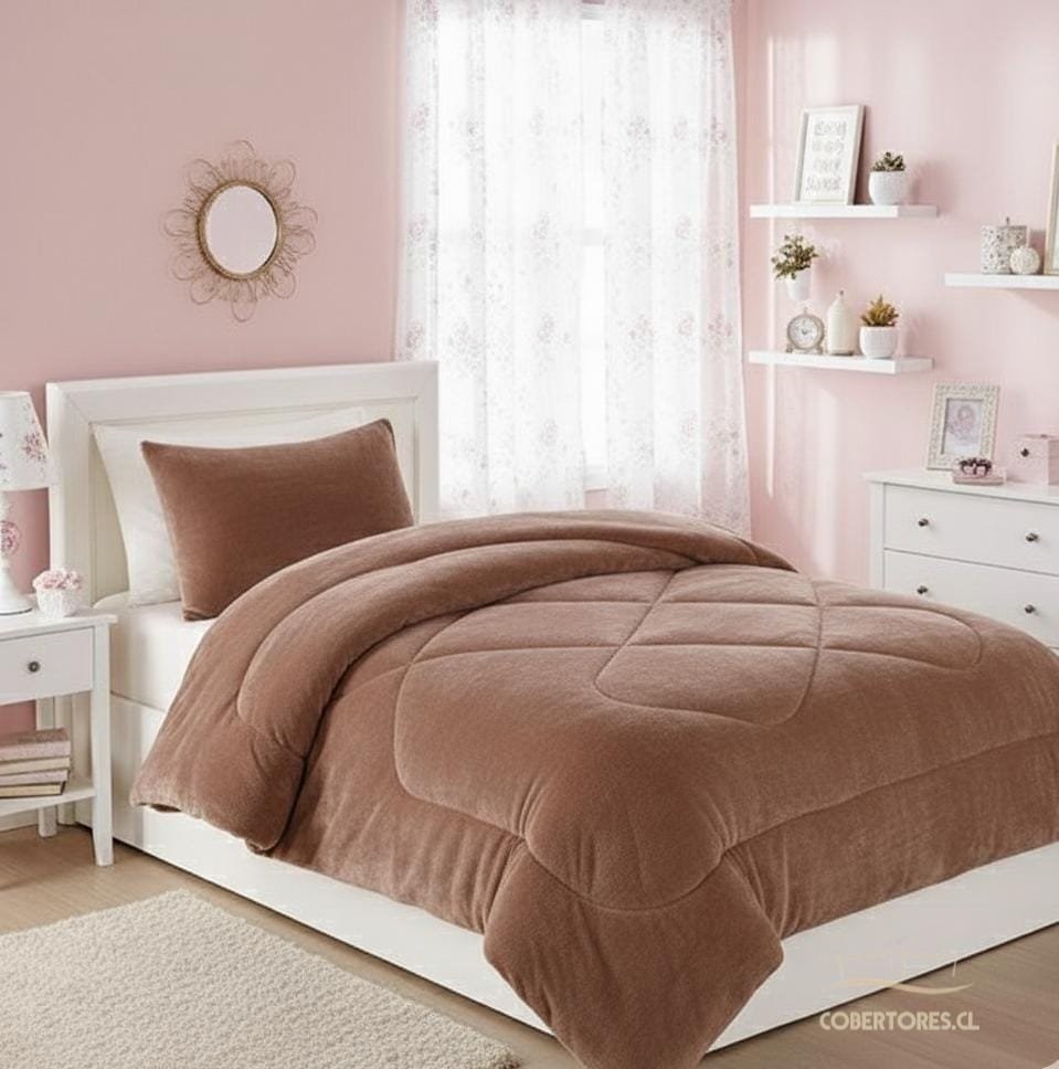 cubrecama invierno plaza y media plush polar chiporro 180 x 230 cm
