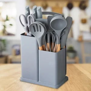 Set de utensilios para cocina color gris