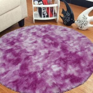 LILA JASPEADA REDONDA PELUDA 150X150