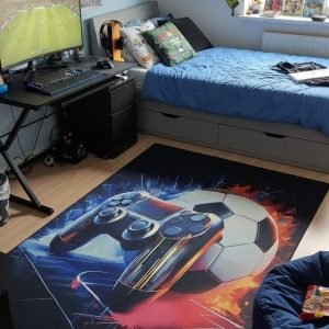 Alfombra gamer 150 x 200 cm antideslizante con diseño