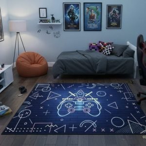 Alfombra gamer 150 x 200 cm antideslizante con diseño