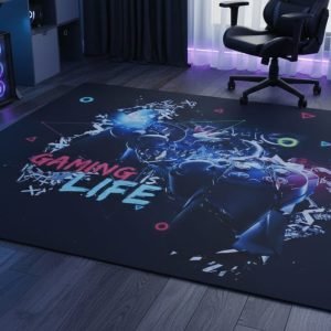 Alfombra gamer 150 x 200 cm antideslizante con diseño