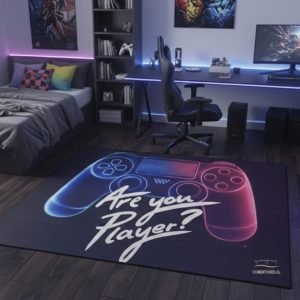 Alfombra gamer 150 x 200 cm antideslizante con diseño