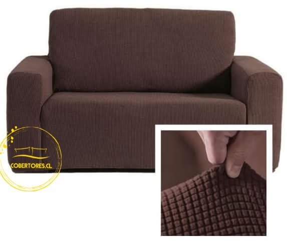 funda de sillon de tres cuerpos texturizado color cafe