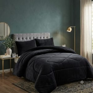 cubrecama invierno dos plazas plush chiporro negro 230 x 250 cm