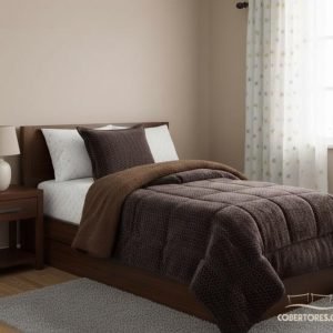 Cubrecama Plush con Chiporro Café Chocolate 1.5 Plazas