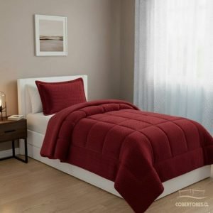 Cubrecama Plush con Chiporro Burdeo 1.5 Plazas