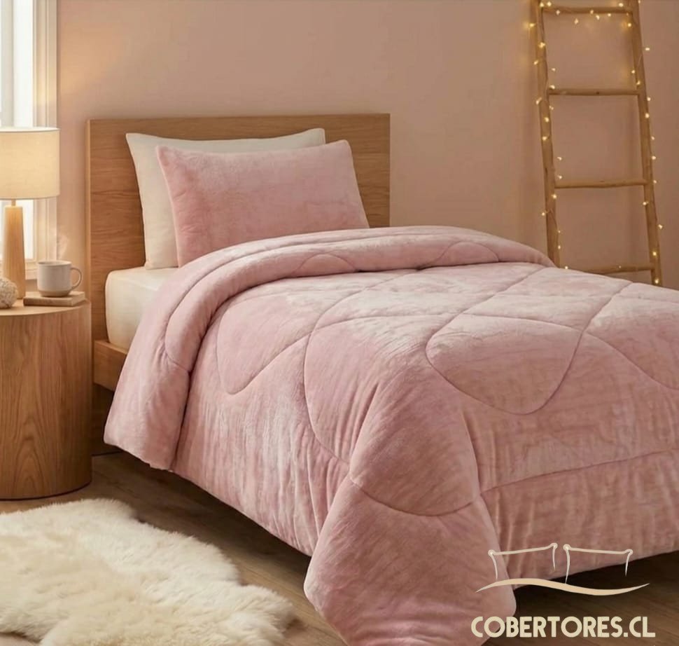 cubrecama invierno plaza y media plush chiporro 180x230cm