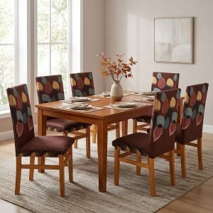 fundas para sillas 6 unidades diseño hojas elasticada