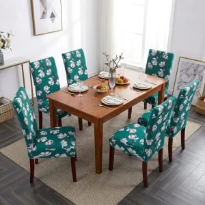 fundas para sillas 6 unidades diseño flores elasticada