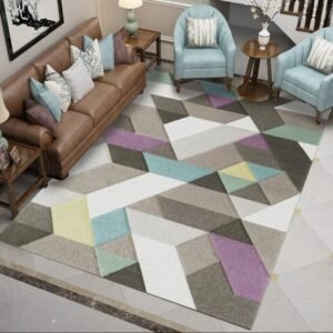 Alfombra estilo geometrico 150 x 200 cm antideslizante