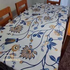 Mantel antimanchas impermeable azul 140 x 220 cm