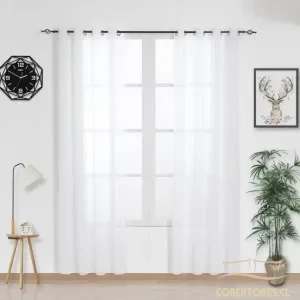 Visillo 140 x 230 cm 2 paños color blanco liso