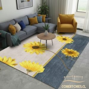 Alfombra 160 x 230 cm antideslizante estilo flores