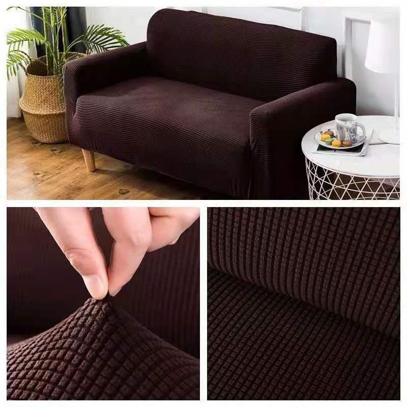 funda de sillon de tres cuerpos texturizado color cafe