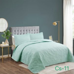 cubrecama quilt verano plaza y media verde agua