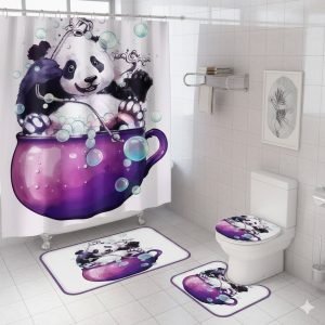 set de baño cuatro piezas impermeable Osito panda