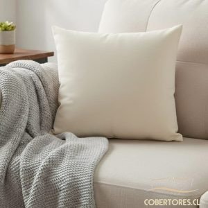 Funda de cojín terciopelo color crema  45 x 45